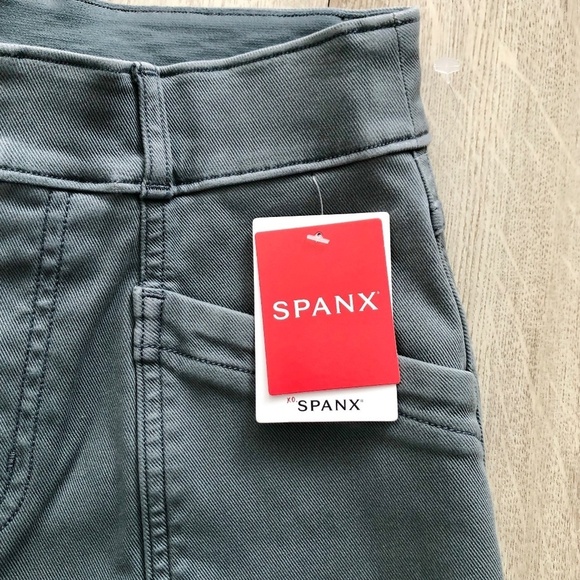 SPANX Stretch Twill Straight Leg Pants, Womens, Hazy Blue‎ Grey Size XS, NEW - Picture 8 of 14